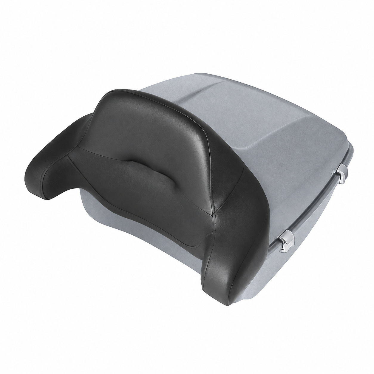 Barracuda Silver Denim King Tour Pack with wrap-around backrest for Harley-Davidson Touring