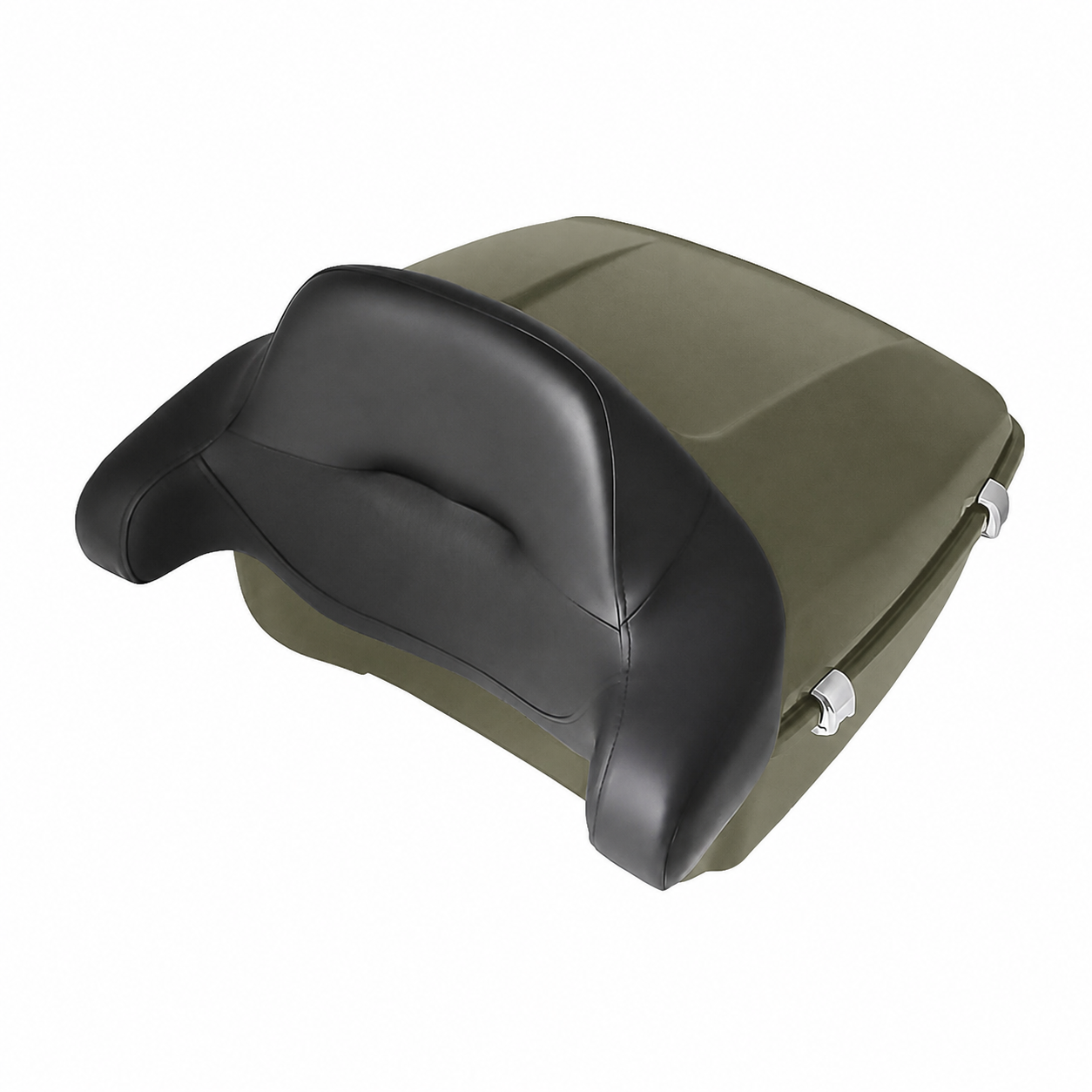 Deadwood Green Denim King Tour Pack with wrap-around backrest for Harley-Davidson Touring