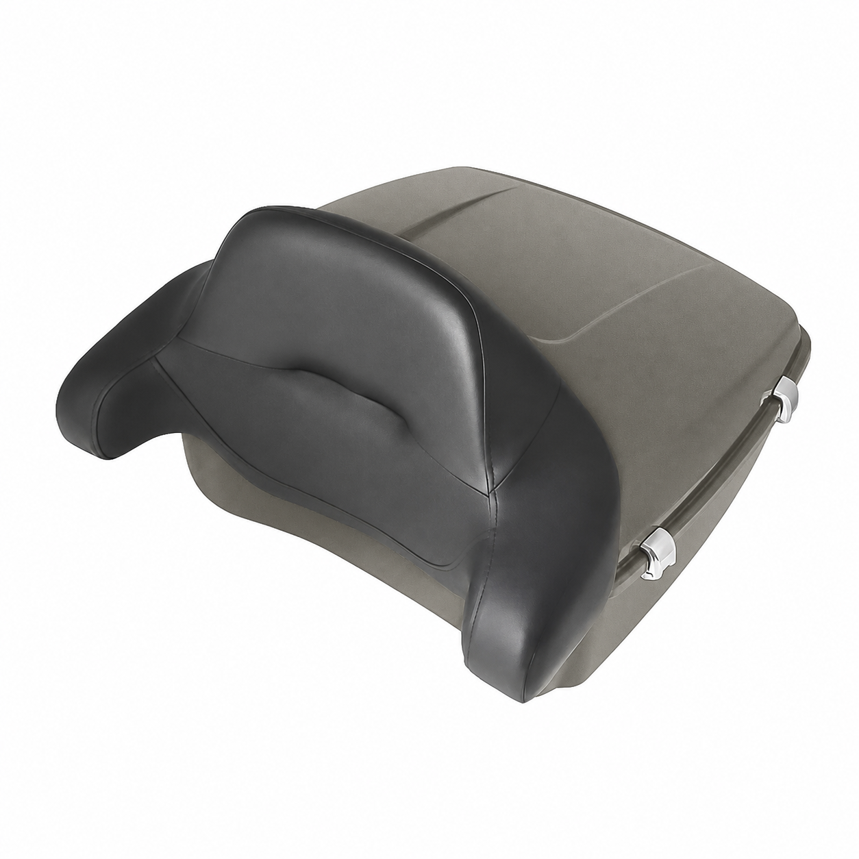 Industrial Gray Denim King Tour Pack with wrap-around backrest for Harley-Davidson Touring